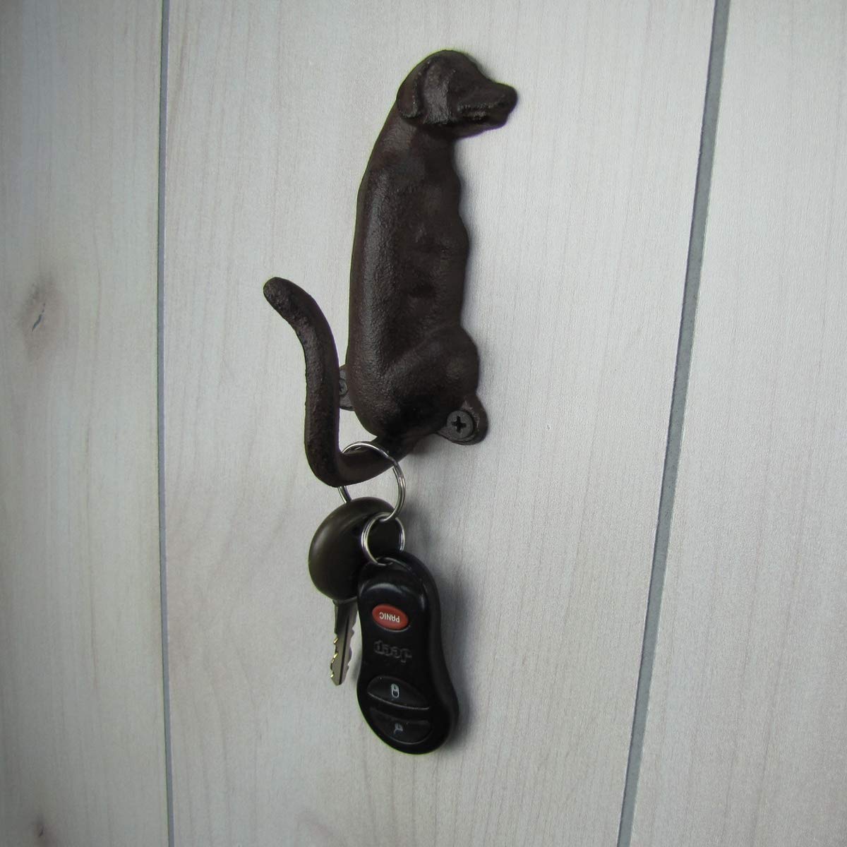 TG,LLC Treasure Gurus Metal Wall Mount Dog Hook Key Hanger Keyring Collar Leash Holder Rustic Pet Decor