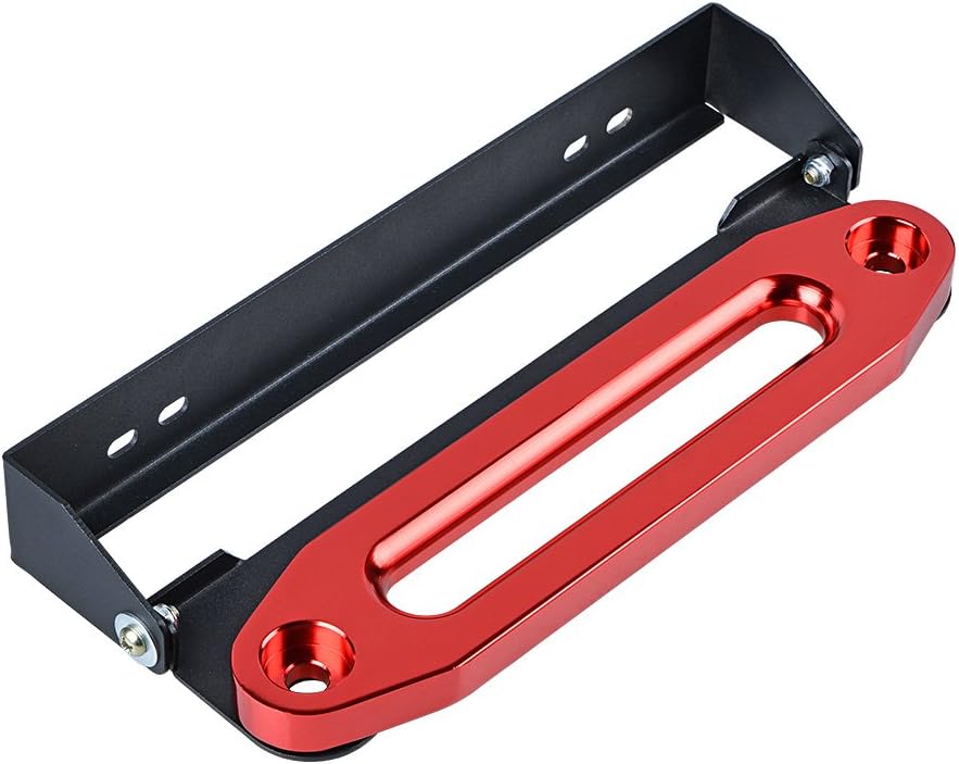 Astra Depot 10" Anodized RED Hawse Fairlead + 254mm Flip-Up Mounted License Plate Holder + 12V 500A Winch Solenoid Relay 8000-15000 LBs ATV UTV 4WD 4x4 Winches Replacement