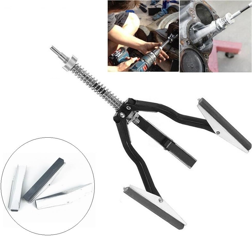 Adjustable Cylinder Bore Hone Tool with Flexible Shaft for Car Engine Brake, 51mm to 177mm Diameter, Includes 3 Replacement Stones for Trucks Tractors