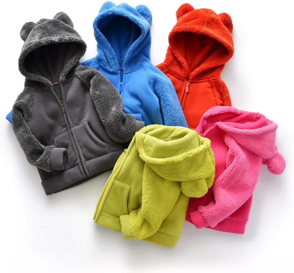 Toddler Winter Coat - Thicken Fleece Jacket with Warm Bear Ears Removable Hoodie - Image 9