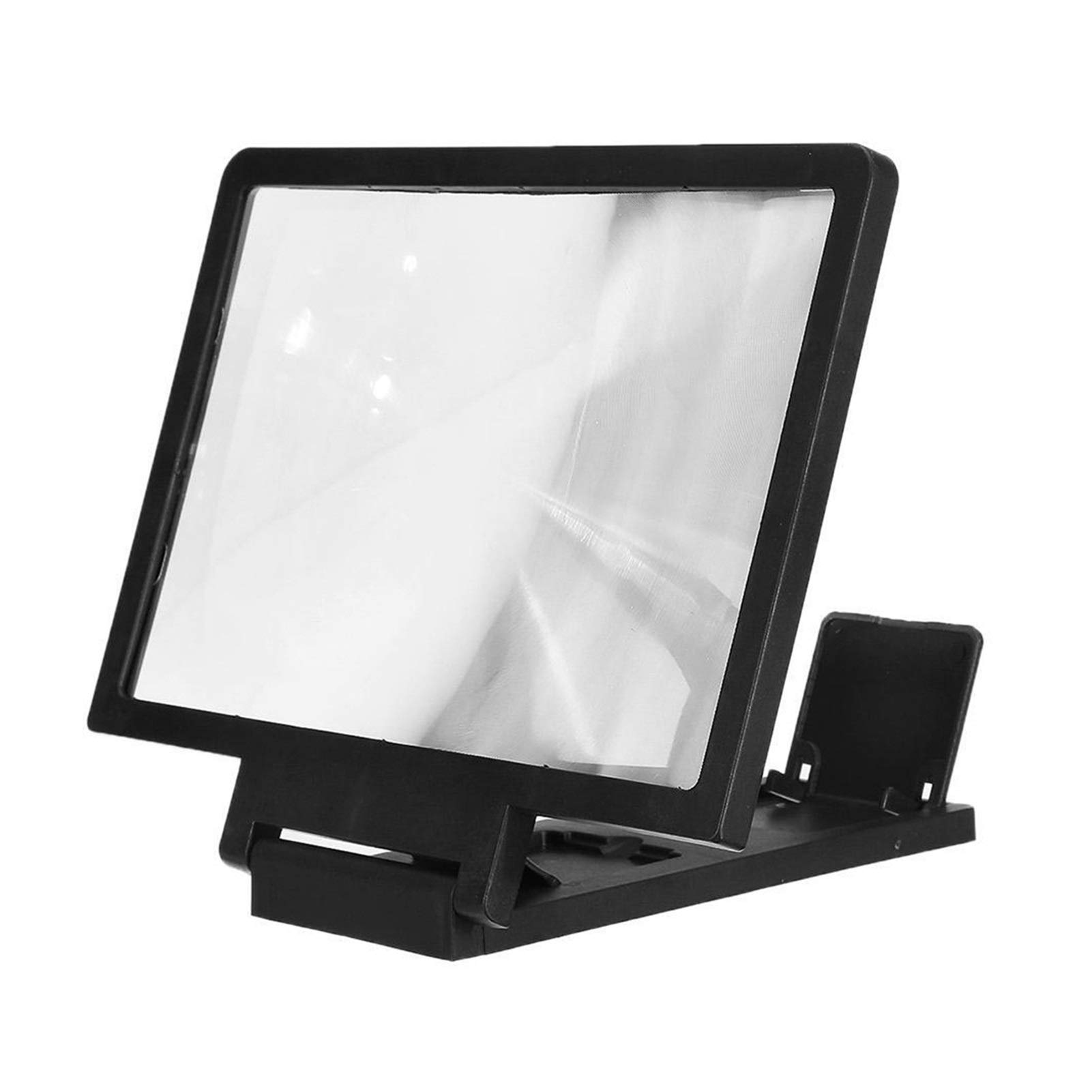 GDHKDDFL The ultimate desktop viewing companion, 3D Mobile HD Foldable 5. Inchbracket Amplifier Video Magnifying Glass Watch Moviesphone Holder(Black)