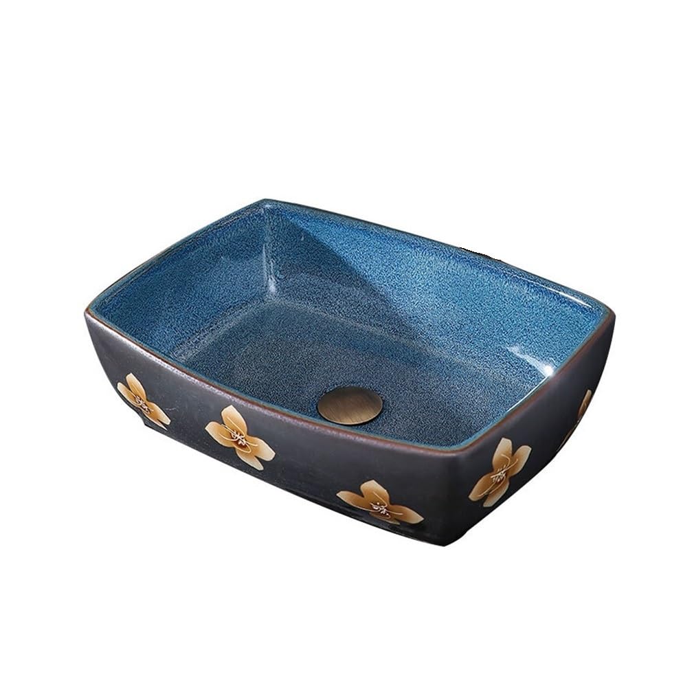 Z4t8m2k6g5 One Color Countertop Bathroom Vessel 47 * 35 * 14Cm Bathroom Vessel Sink Rectangular Above Counter Porcelain Ceramic Modern Vanity Art Basin Cloakroom Sink