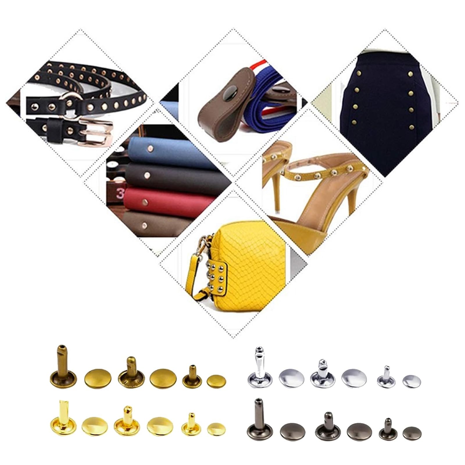 KEORHEZ Leder Nieten Set 360-teilig - Metallnieten Mit Nietenzange In 4 Farben