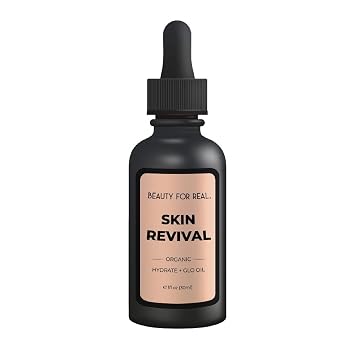 Beauty For Real Skin Revival Hydrate + Glo Oil - Luxury Face Oil - Reduces the Appearance of Fine Lines & Wrinkles - Hydrates, Soothes & Restores Skins Glow - With Essential Oils - 1 fl oz