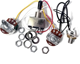 Electric Guitar Wiring Harness Prewired Kit for LP/SG Style Guitars - 500K CTS-Style Pots, 3-Way Toggle Switch, Dual Humbucker Compatible (Quick Installation, Professional Sound)