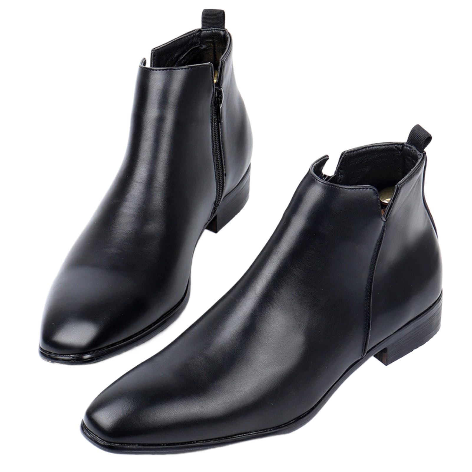 Botas Chelsea De Cuero Marrón para Hombre Botines De Punta Redonda Y Tacón Grueso Botas De Trabajo Casuales Clásicas Antideslizantes E Impermeables