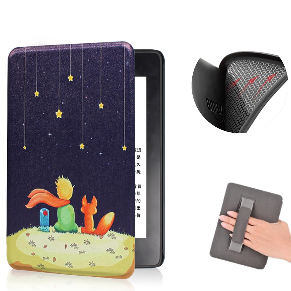 Custodia per 6 Pollici Kindle Paperwhite 5a/6a/7a Generazione (Versione 2012/2013/2015), Pelle morbida TPU Cover Protettiva Alla Moda con Cinturino da Polso e Automatica Veglia/Dormire