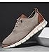 Men's Fashion Walking Sneakers Business Mesh Breathable Knit Lace-Up Loafers Lightweight Work Soft Sole Shoes Khaki
