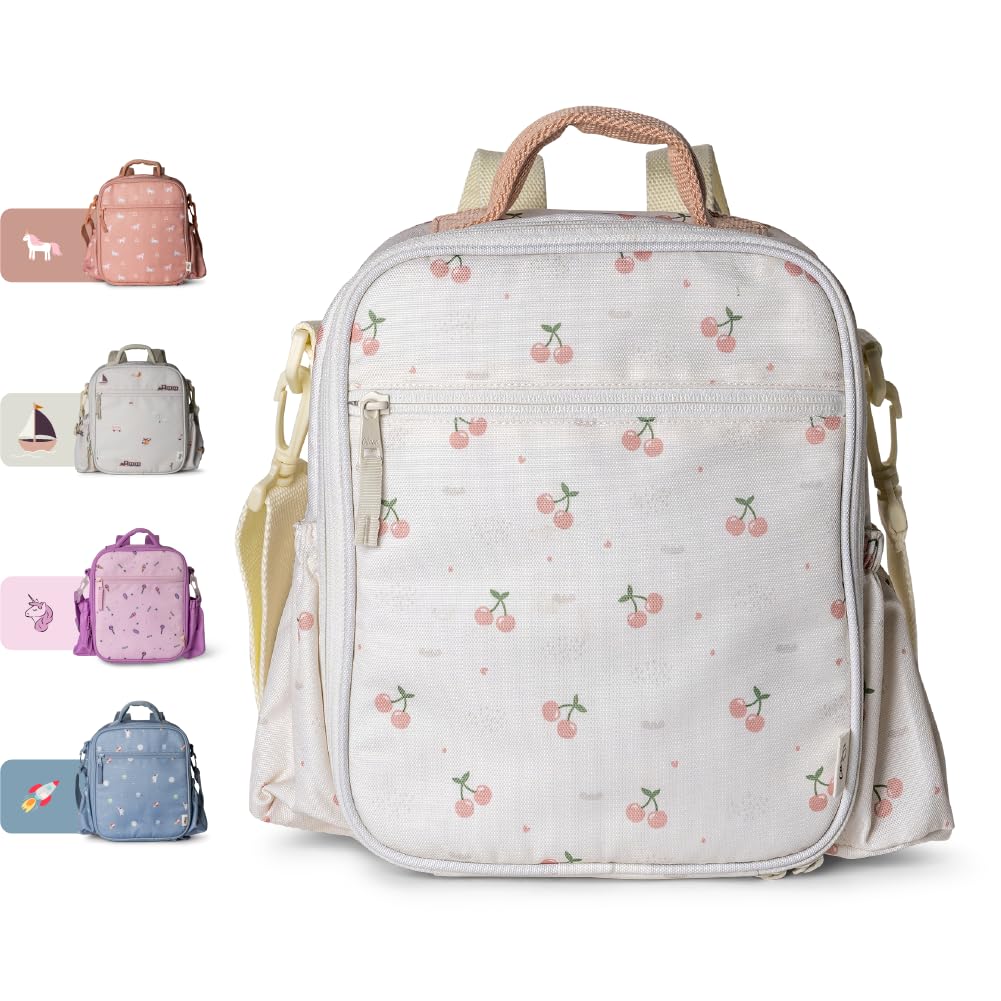 Citron Cherry Lunch Bag for Kids School, Reusable with Non-Toxic Material, Durable Carrier for Fresh Meals, Lunch Box Bag for Kids, Citron Insulated Food Storage