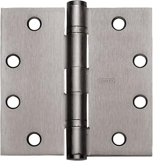 Stanley Security FBB179426D 4" x 4" Steel Full Mortise Ball Bearing Standard Weight Square Corner Hinge # 068261 Satin Chrome Finish