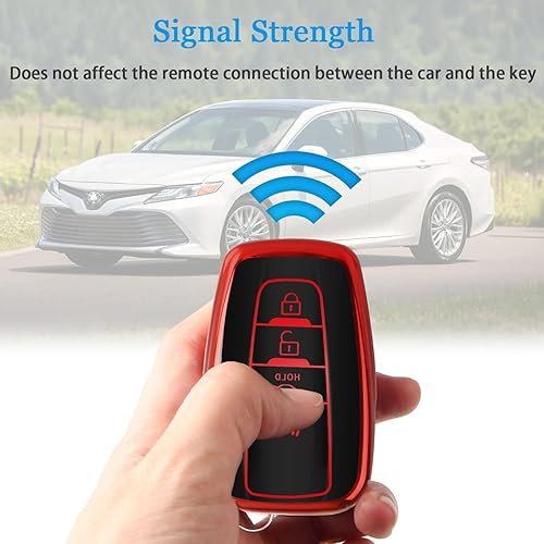 Miniatura 5 de QBUC Funda para llavero Toyota con llavero de TPU de alta calidad, adecuada para Highlander RAV4 Camry Avalon C-HR Corolla GT86 2018-2024 (estilo