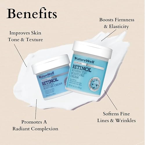 Nature Well 788103 Clinical Retinol Advanced Moisture Cream For Face, Body, & Hands, Anti Aging, Targets Discoloration, Wrinkles, Sun Damage, Crepey, & Sagging Skin thumb #1
