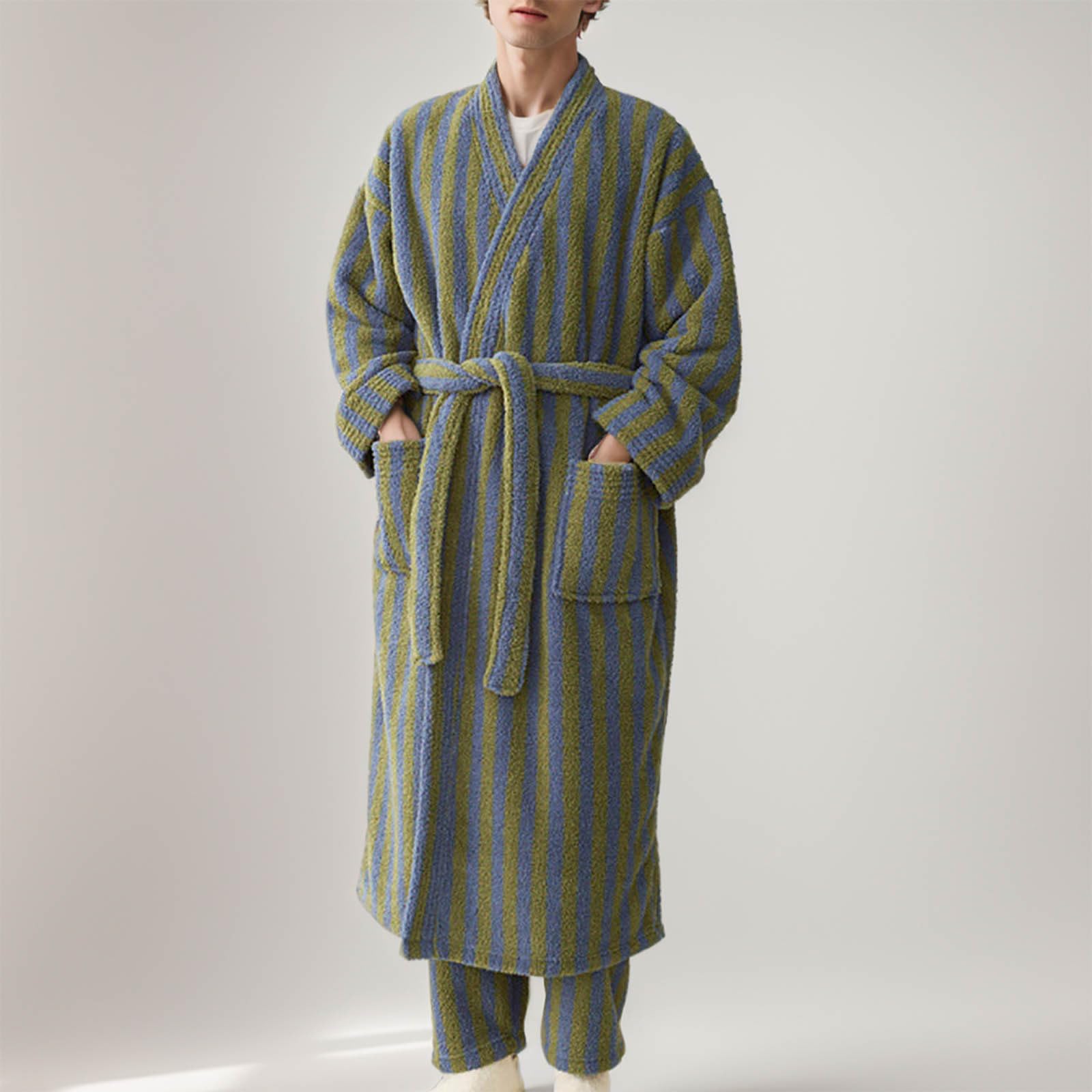 Set Pigiama Uomo, Pigiama Uomo Lungo Indumenti Da Notte Da Notte Per Loungewear Ultra Morbidi Pigiameria Jogging Sportivi Gamba Larga Lunghi Loungewear Famiglia