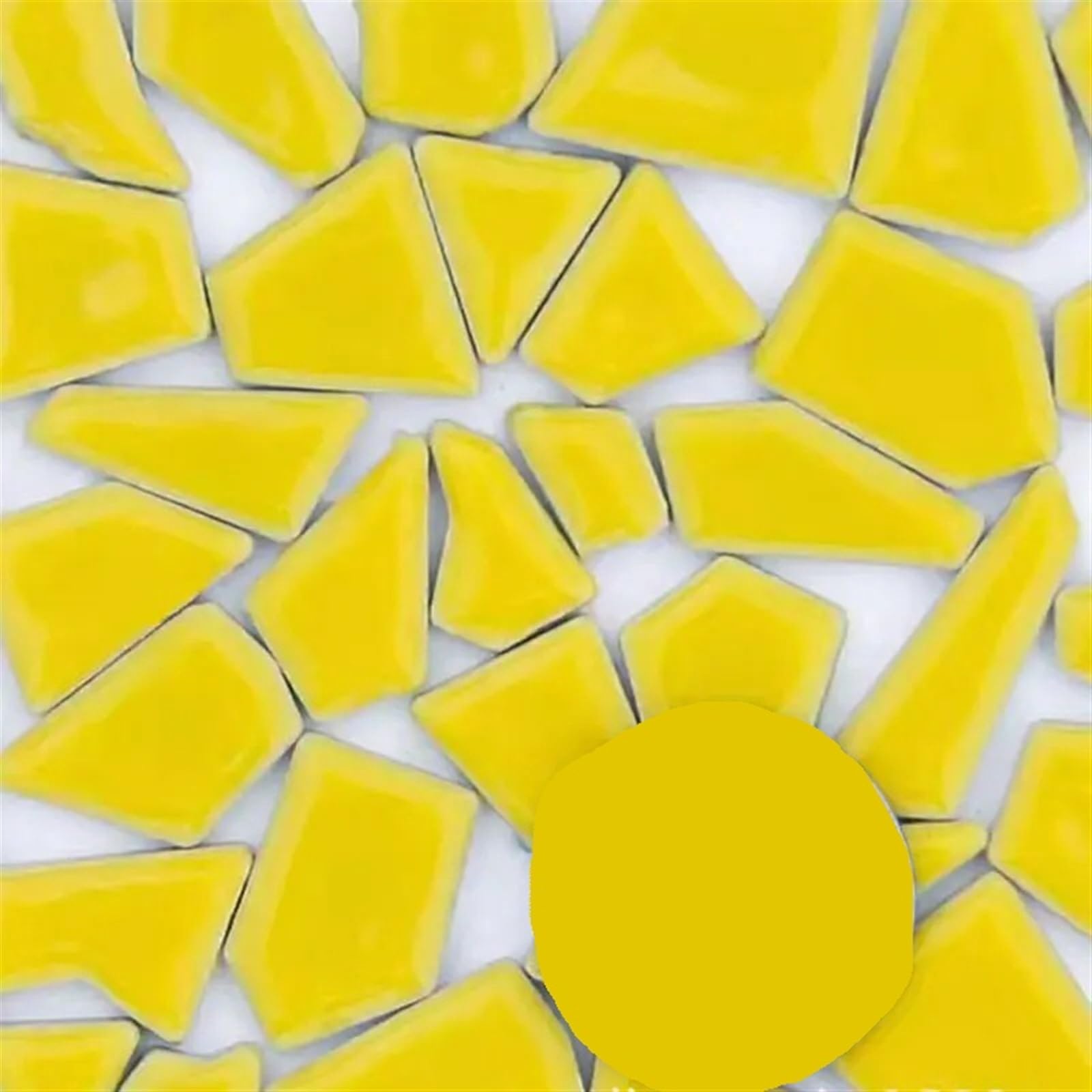 Ekalgretra Lemon Mosaic Making Supplies 100G Porcelain Mosaic Tiles Diy Craft Ceramic Making Materials(Lemon)