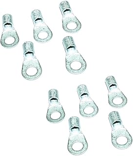 6 Gauge, 5/16 Ring Terminal, Non-Insulated Brazed Seam (Qty 10)