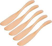 Vista 1 de LIZEALUCKY Cuchillo de mantequilla de madera hecho a mano, esparcidores de queso de gelatina, esparcidores de condimentos, mini espátulas