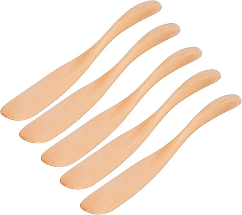 LIZEALUCKY Cuchillo de mantequilla de madera hecho a mano, esparcidores de queso de gelatina, esparcidores de condimentos, mini espátulas para