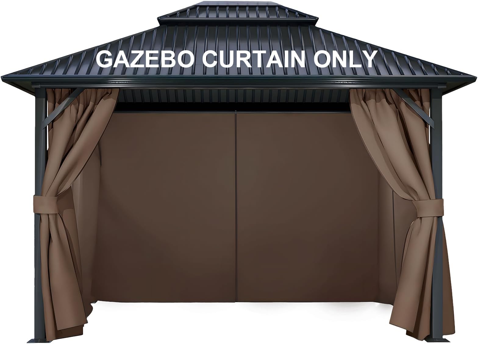 COWVIE Gazebo Curtain Replacement Universal 4-Panel Sidewalls 12' x 12' (Only Curtain)