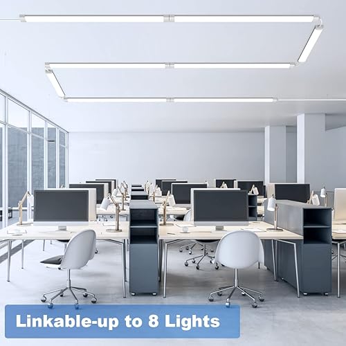 Miniatura 5 de Luz LED de garaje de 5 pies con cable de enchufe, luces LED impermeables de 5000 K para debajo del gabinete, luces de tubo de iluminación de 45 W