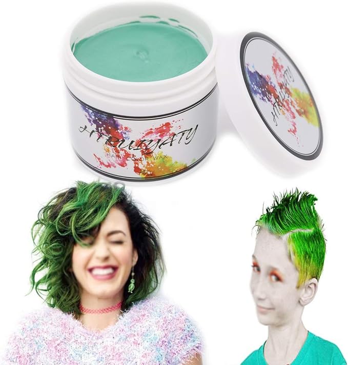 カラー ワックス ワンタイムヘアワックス カラースタイリングワックス Diyヘアカラーワックス泥ユニセックス9色 グリーン Cooltea おしゃれ染め 通販 Amazon