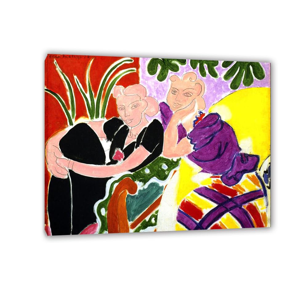 Mycggdgh Unframe Henri Matisse Painting Reproduction The Conversation Famous Art Poster Henri Matisse Wall Decor For Bedroom Picture For Living Room Bathroom Office 105X80cm(41X31in) Frame