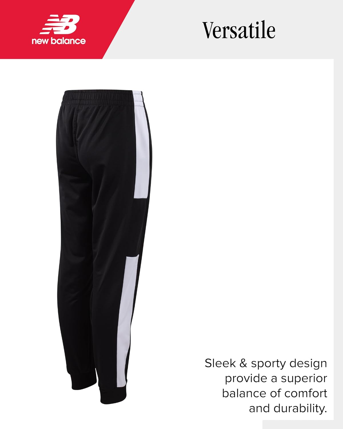 New Balance Boys Sweatpants - Active Performance Tricot Boys Joggers with Inner Drawstring Waist - Athletic Pants for Kids