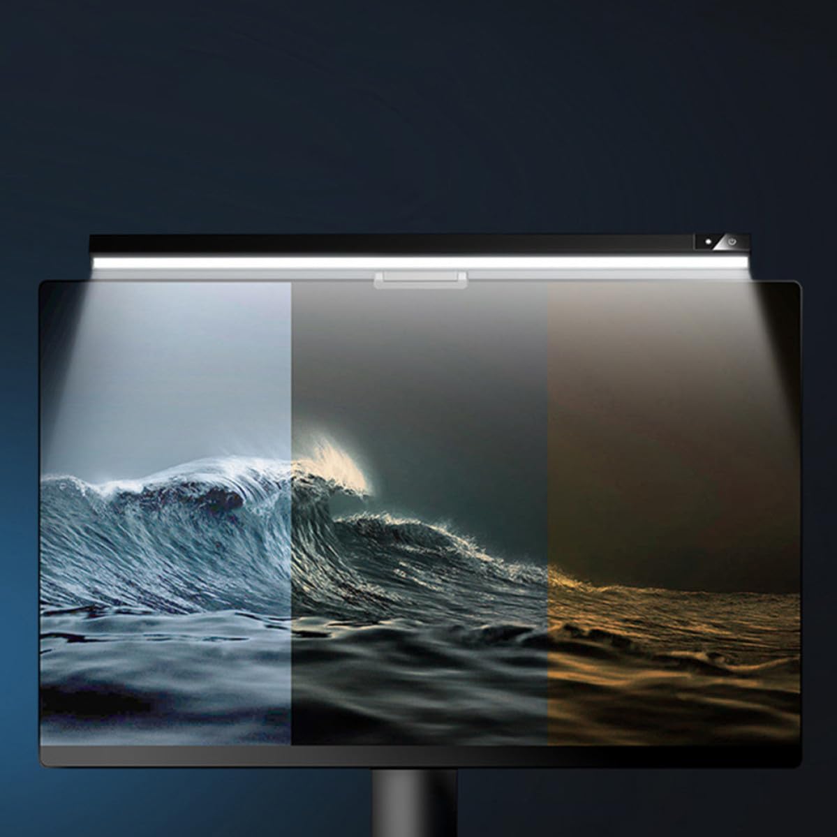 INOOMP Lampada da Monitor LED Nero Design a Sospensione in Abs, Luce Regolabile per Protezione, per Gaming e Lettura al Computer