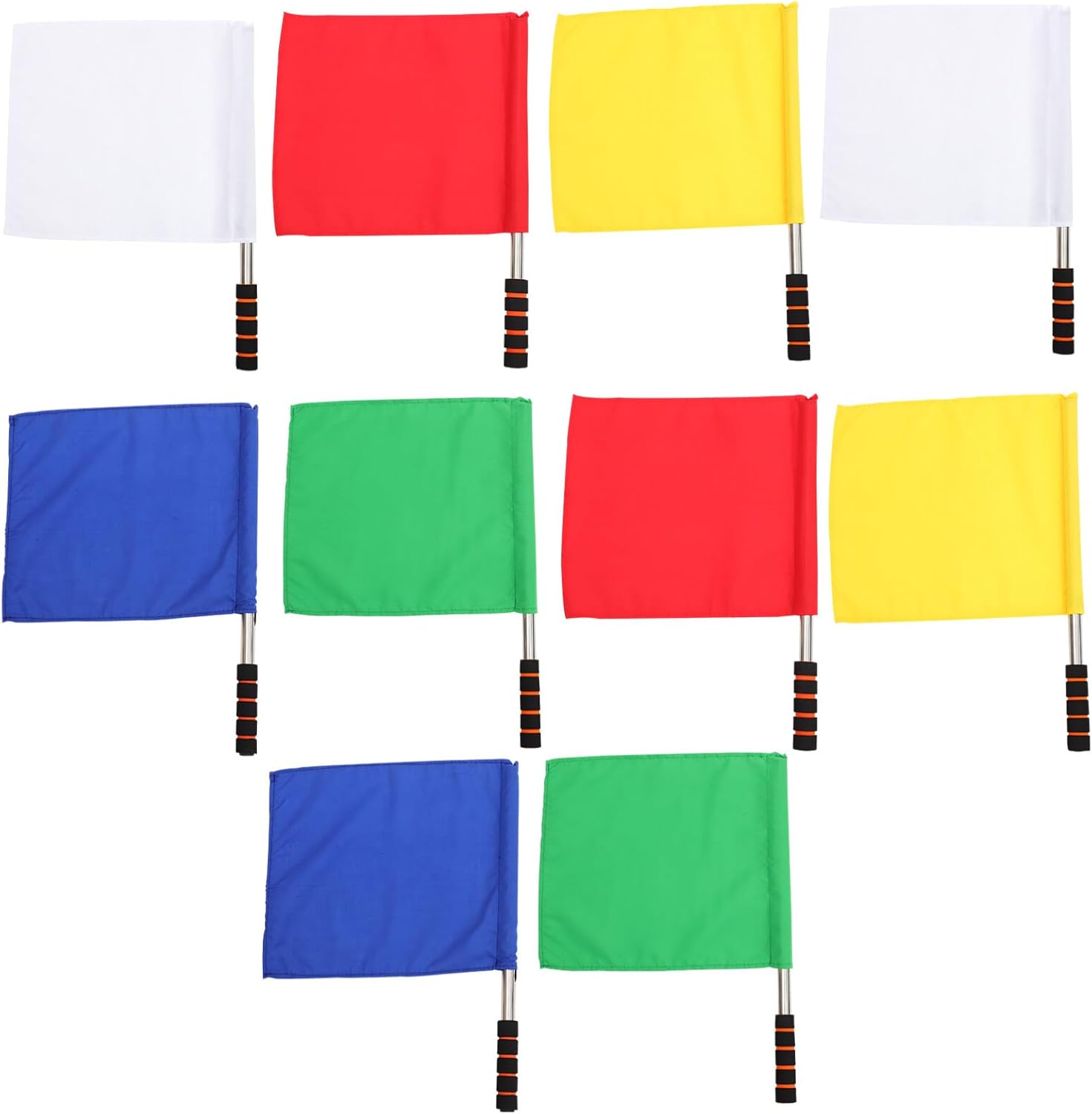 Homoyoyo 10pcs Signal Flags Referee Flags for Soccer Volleyball and Track Competitions Eye-catching Handheld Sturdy Poles for Sports Events