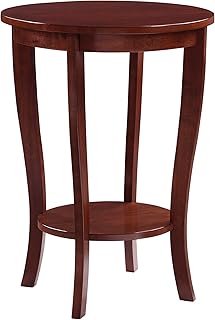 American Heritage Round End Table with Shelf, Mahogany