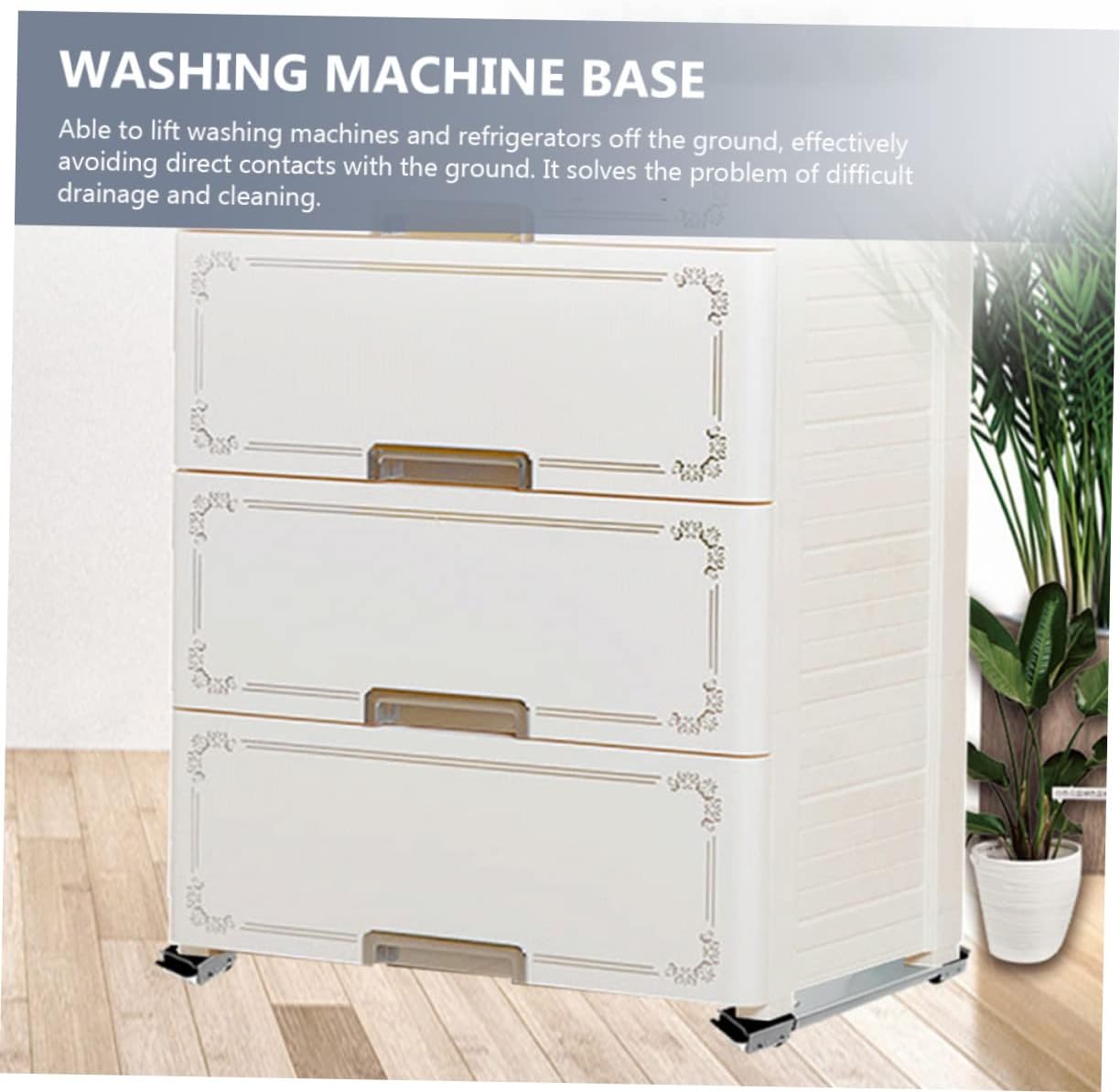 Mipcase 1pair Multifunction Adjustable Base Stand for Appliances Mobile Furniture Wheels for Washing Machines Refrigerators and Dryers Easy to Move Strong Load-Bearing Capacity Grey