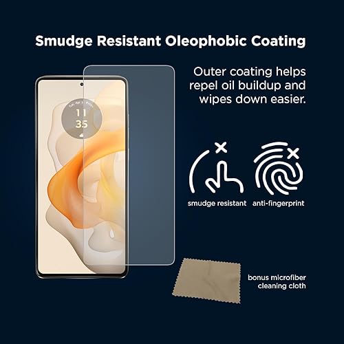 Miniatura 72 de Motorola Protector de pantalla para Moto G Power (versión 2021), resistente vidrio templado 9H, antihuellas dactilares, antiarañazos, antimanchas