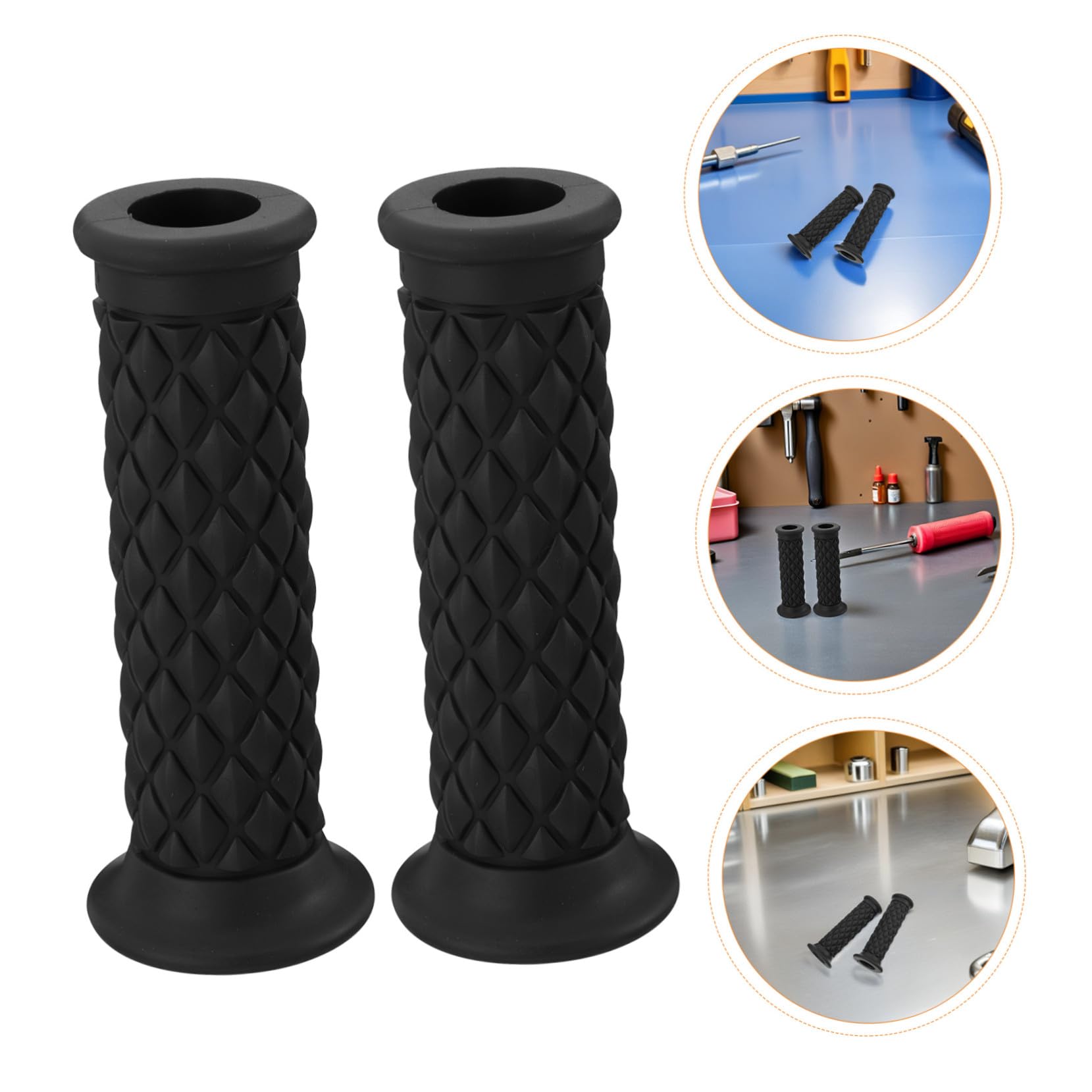 ABOOFAN 4 Paires poignée en caoutchouc poignées universelles du guidon Grips de vélo de saleté accessoires de vélo de saleté Black