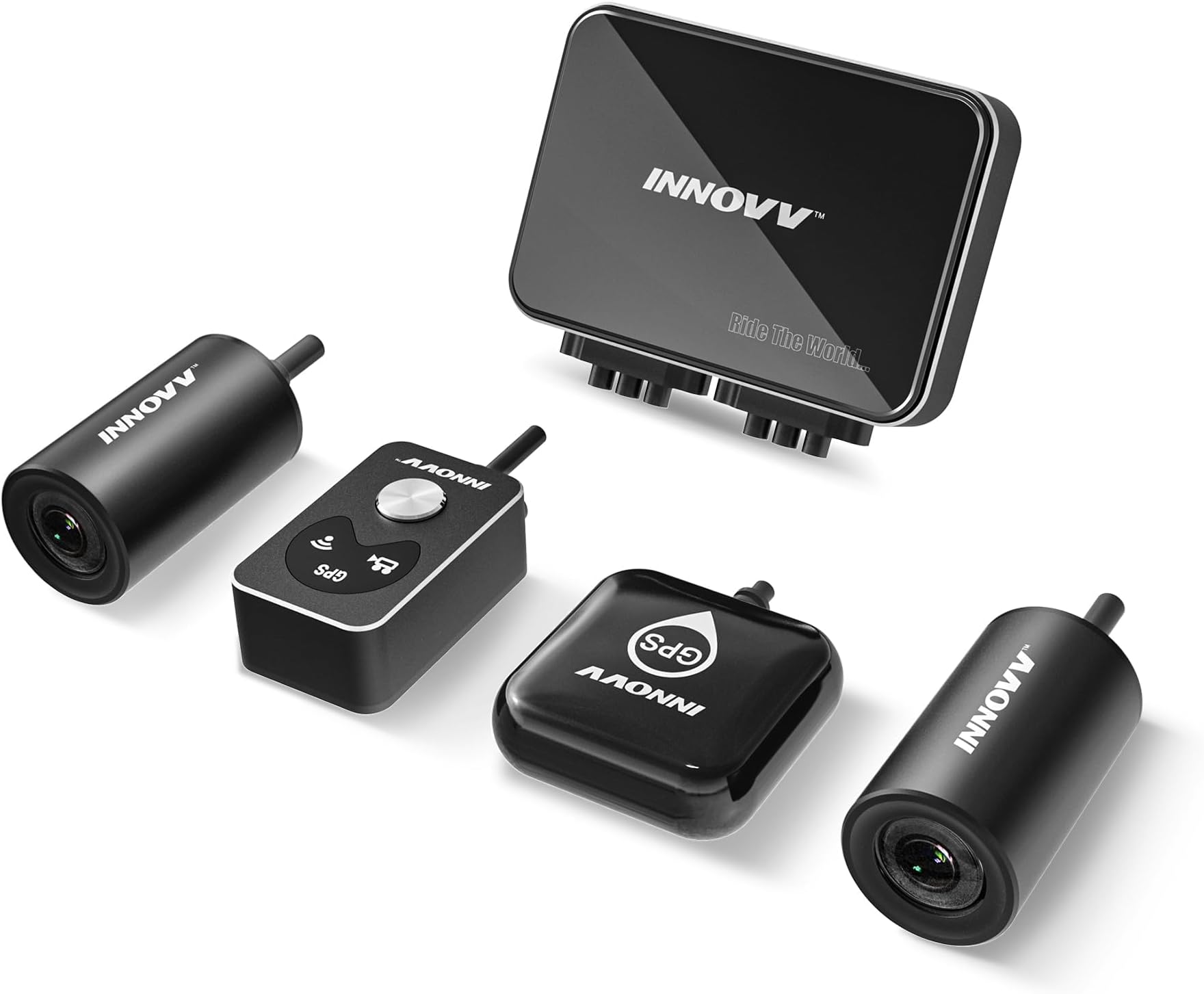 INNOVV K7 Motorcycle Dash Cam Front and Rear with EIS Anti-Shake 2K + 2K@30FPS or 1080P + 1080P@30 FPS Motorcycle Camera, GPS, Wi-Fi, 24Hrs G-Sensor, Waterproof Motorcycle Camera Support 512 GB Max