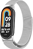 Cinturini compatibili con Xiaomi Smart Band 10, cinturino in maglia metallica intrecciata in acciaio inossidabile, cinturino di ricambio per orologio da lavoro per Xiaomi Mi Band 10, Misura unica