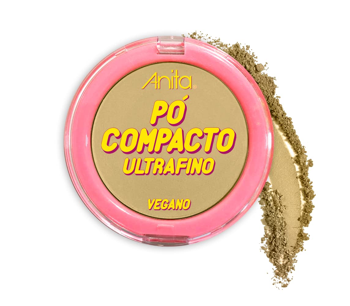 Pó Compacto Anita Vegano Matte Facial - Maquiagem Micronizada de Longa Duração Que