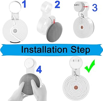 honecumi Wall Mount for Google Nest Mini (2nd Generation) Audio | Bracket Wall Mount Stand Holder for Google Nest Mini Speaker Assistant, Cable Management Space Saving Socket Stand- Elegant White