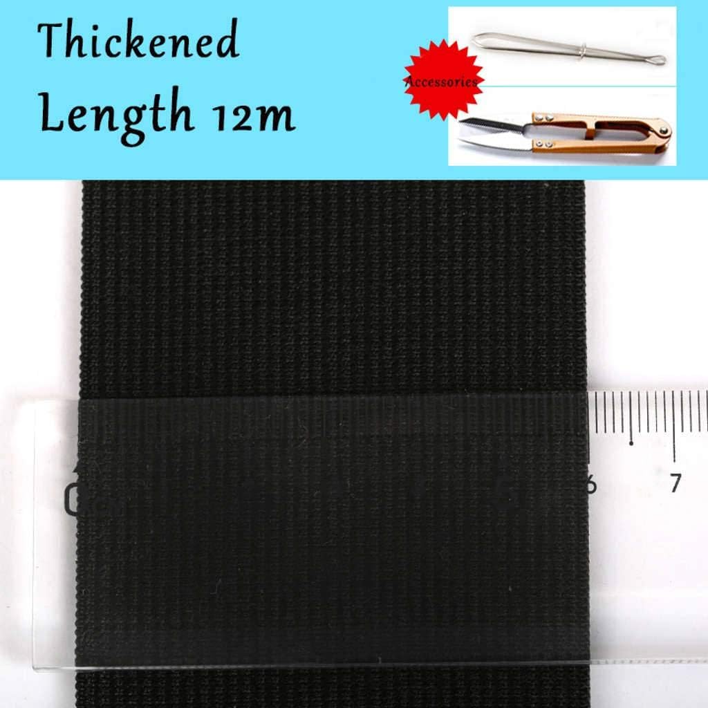 縫製用ゴムバンド, 弾性コード, クラフトDIYの重い弾性文字列, ベッドカバー, カフ6Cm幅黒12メーター