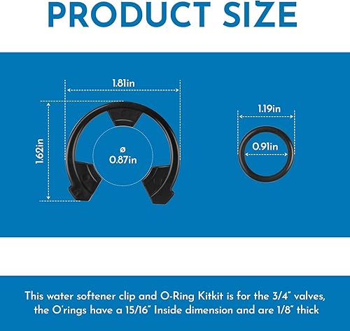 Miniatura 2 de 7337563 Kit de clip para suavizador de agua (WS60X10004, 1205500, 7116713, 1205500) y kit de juntas tóricas (7337571, 7170288, STD302213,