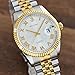 Baltany S4094 39mm Auto Dress Watches with Roman Numeral Markers, Mechanical NH35 Date Watch with Applied Hour Markers (Gold Case Silver Dial)