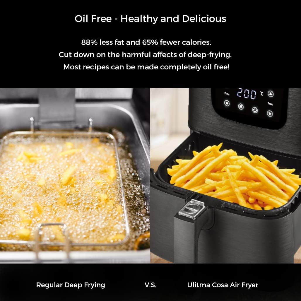 Comparison of deep frying vs. air frying with Ultima Cosa Air Fryer