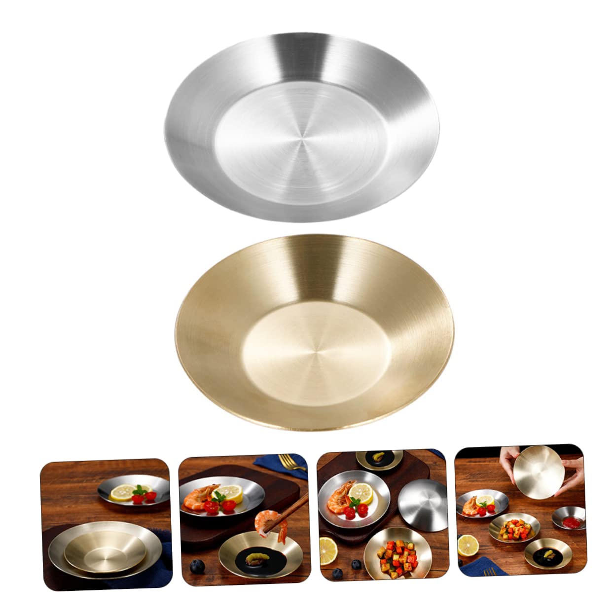 NAMOARLY 2pcs Seasoning Dish Small Condiment Portion Cups Condiment Dish Soy Dish Sauce Bowls Side Dish Bowls Spice Dish Condiment Sushi Plates Dish Bin Dessert Bowls Stainless Steel