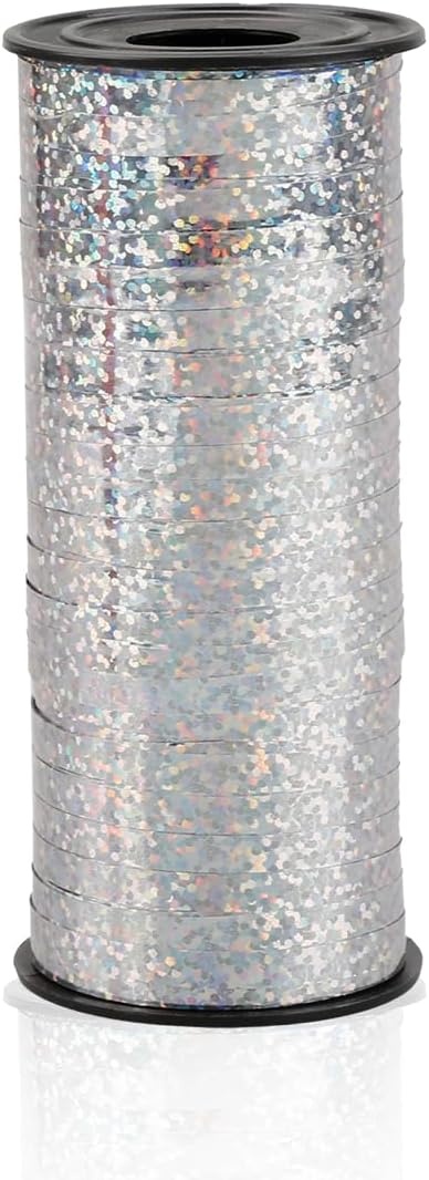 100 Yards Curling Ribbon,Silvery,5mm Wide, Ideal for Festive Decorations and Gift Wrapping