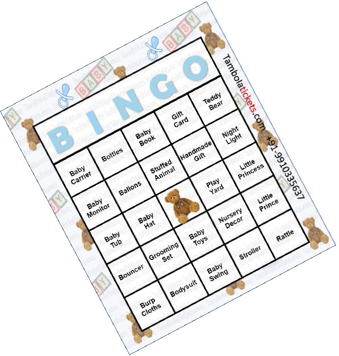 Playful Words Baby Shower Bingo tambola Tickets Bingo housie lotto (Printed on Hard Sheet, Big Size Tickets, 64 Cards) (B0CD7VZ4RD) Amazon Price History, Amazon Price Tracker