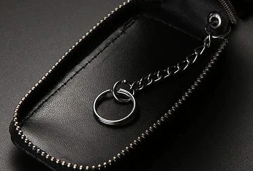 Miniatura 6 de Llavero de piel con patrón de fibra de carbono con franjas de los colores de la bandera de Alemania iJDMTOY, Raya coloreada M