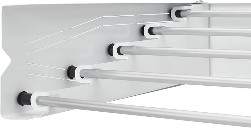 HomeArt Falra Szerelhető Kihúzható Ruhaszárító - 95 cm, Összecsukható, Bel- és Kültéri Használatra, Mintás Fehér, 25 kg Teherbírás, Alumíniu
