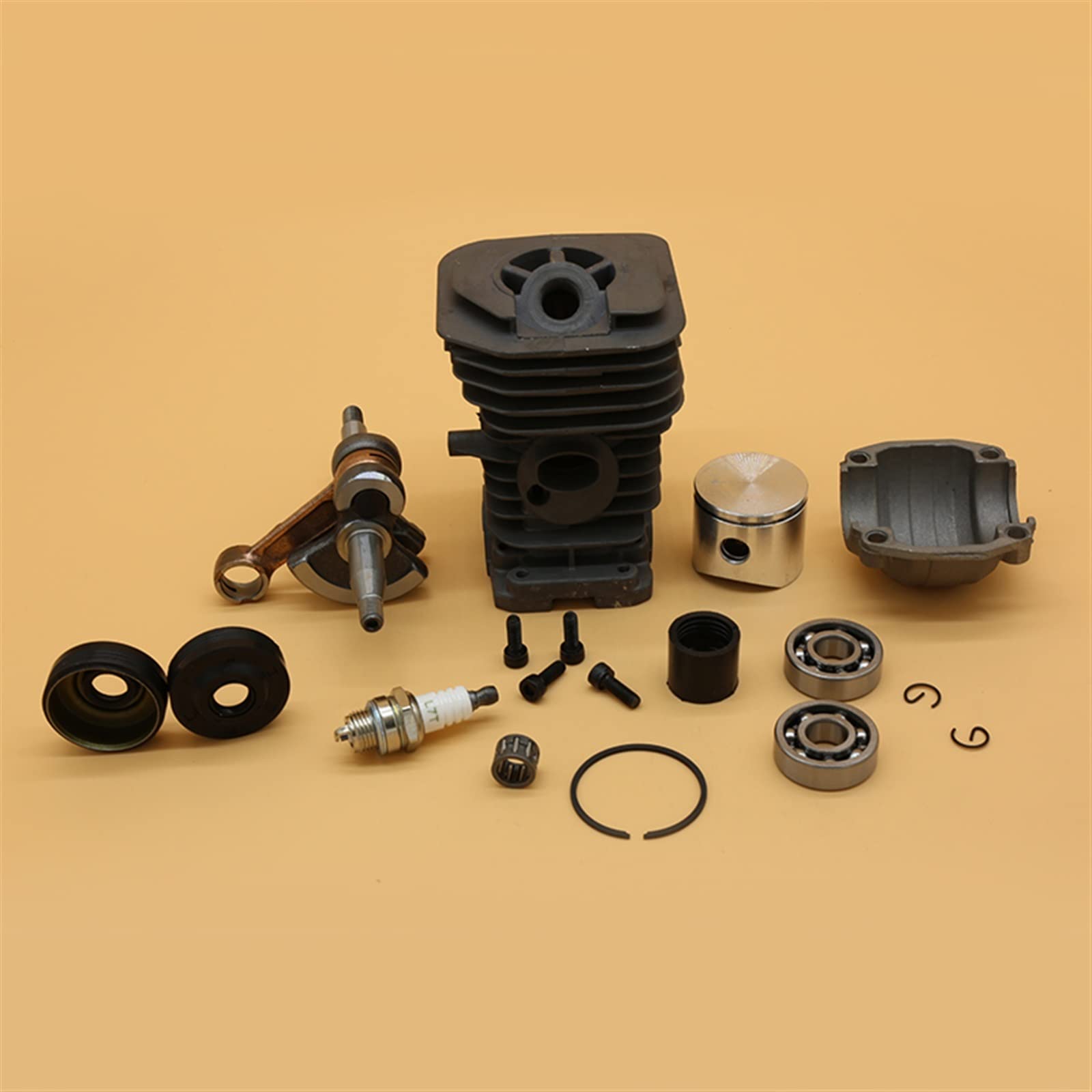 38 mm y amperio;Kit de motor de sello de aceite de cojinete de cigüeñal de cilindro de 40mm apto for HUSQVARNA 136 137 141 142 repuestos de motosierra 530069941(HUS137 38MM)