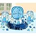 Shower with Love Boy ( It's a Baby Boy ) Blue Boy Baby Shower Party Table Decoration Kit Party Supply 23 PCS - Baby Shower and Party Supplies Decoration