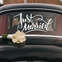 Just Married Vinyl Decal Stickers for Cars for Wall Decor Room Windows Doors Option 2