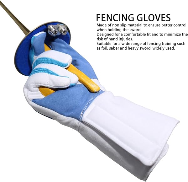Leapiture Gant d'escrime Gant d'entraînement d'escrime Escrime Protection des Mains Durabilité Confortable Sécurisé pour Sabre Foil Epee - 5