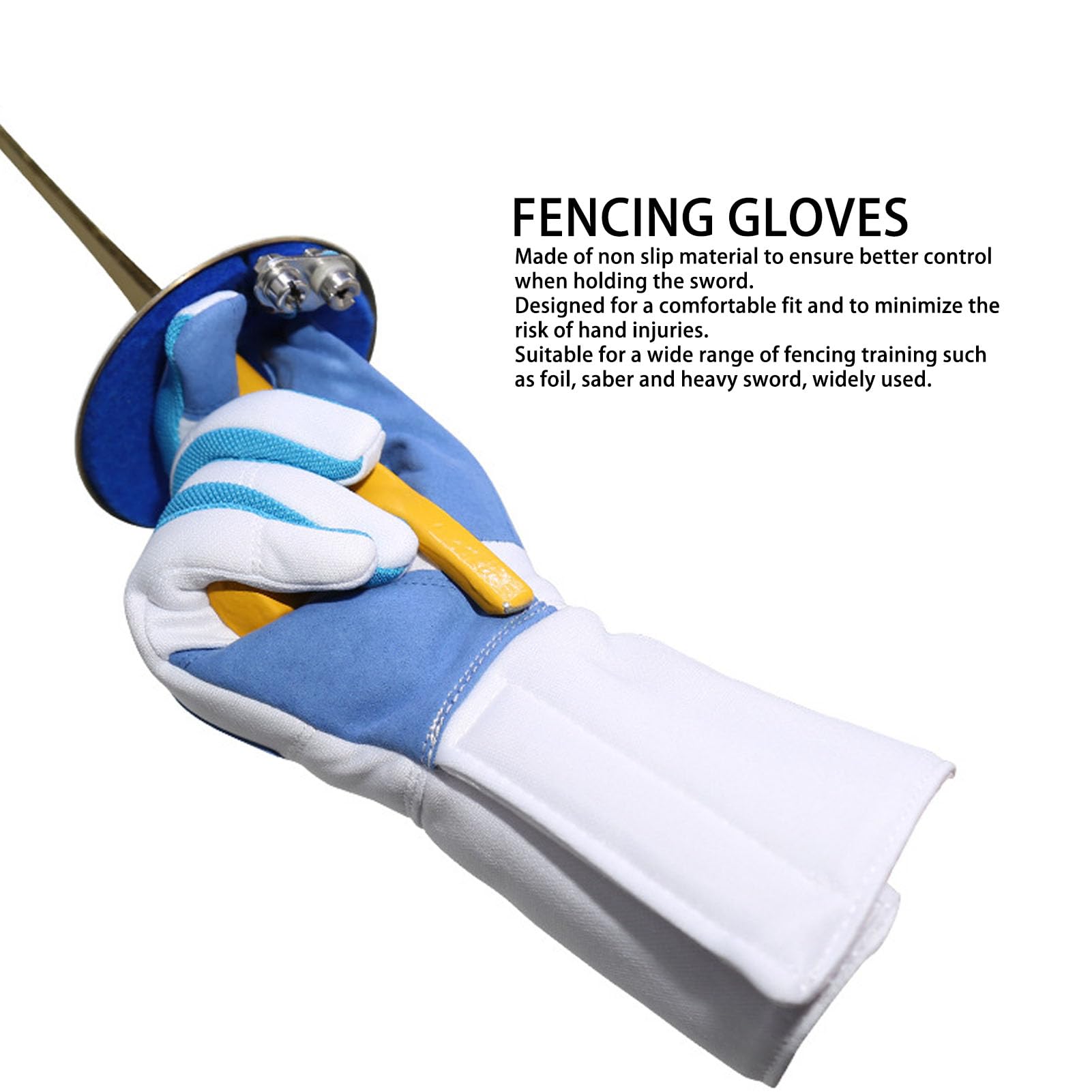 Fencing Gloves, Knitted Fabric Right Hand Widely Used Saber Fencing Gloves for Gift (XS)